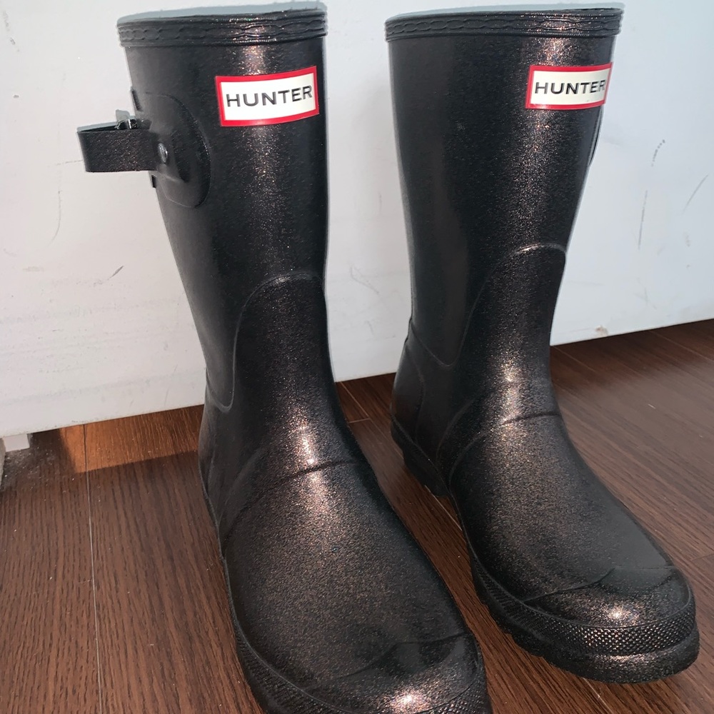 NEW Hunter short glitter rain boots